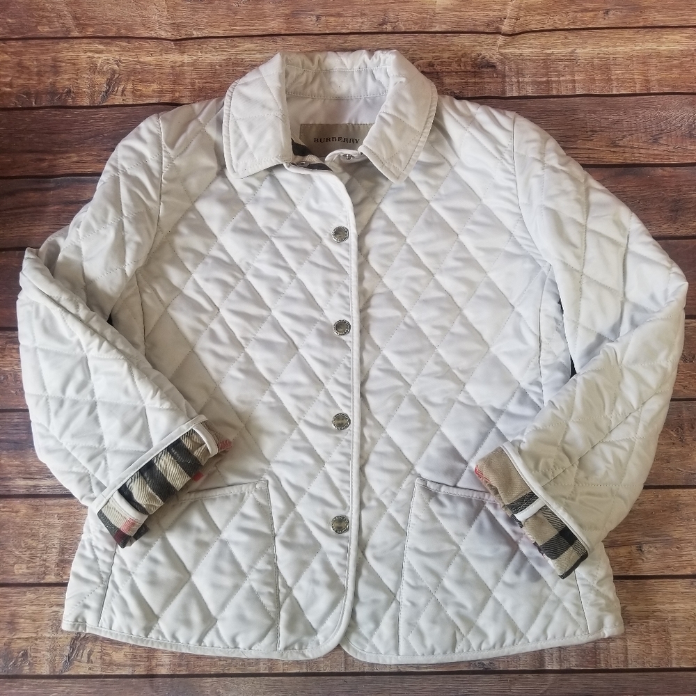 Girls Burberry quilted jacket